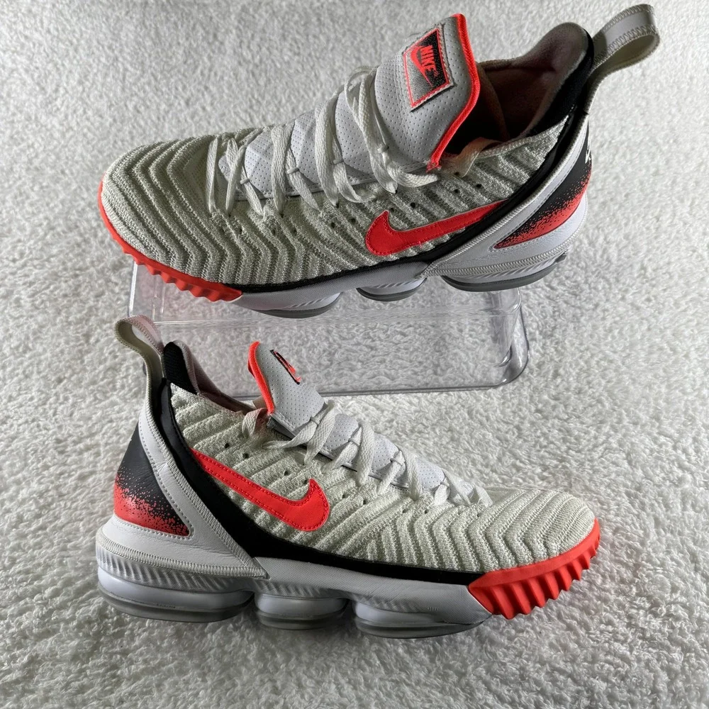 Nike LeBron 16 Low Shoes Mens Size 11 White Hot Lava Basketball 2019 CI1521-100 - Picture 1 of 9